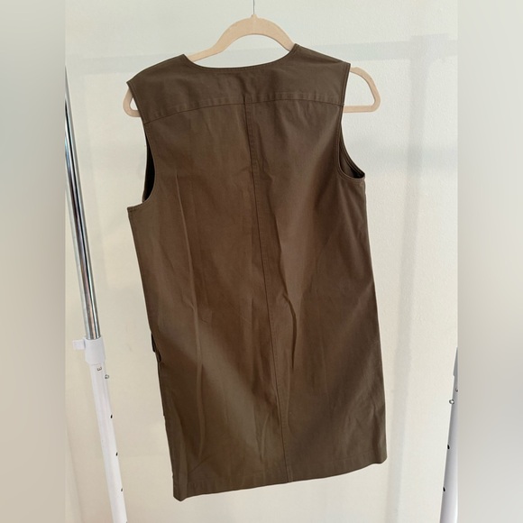 THEORY Utilitarian‎ Stretch Sleeveless Cotton Dress in Cargo Chino St. Wash - Picture 6 of 6
